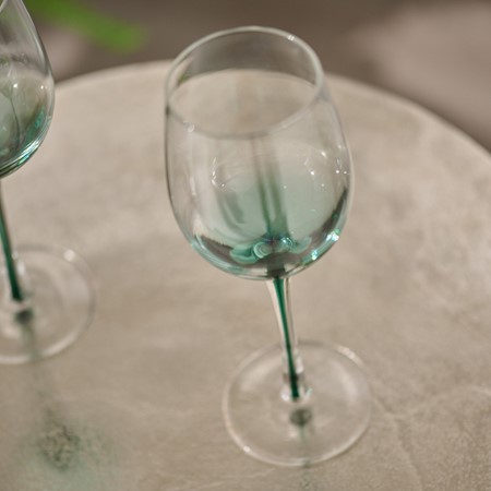 Denby Colours Set of 2 White Wine Glasses - Green image