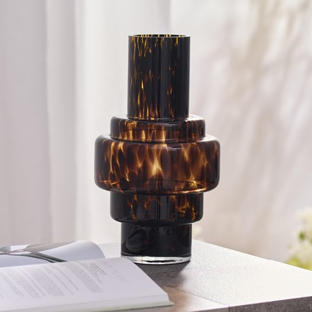 Tortoiseshell Stepped Glass Vase primary image