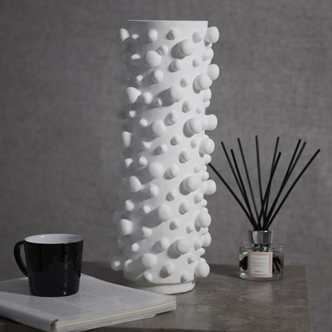 White Bubble Cylinder Vase