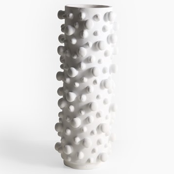 White Bubble Cylinder Vase Image