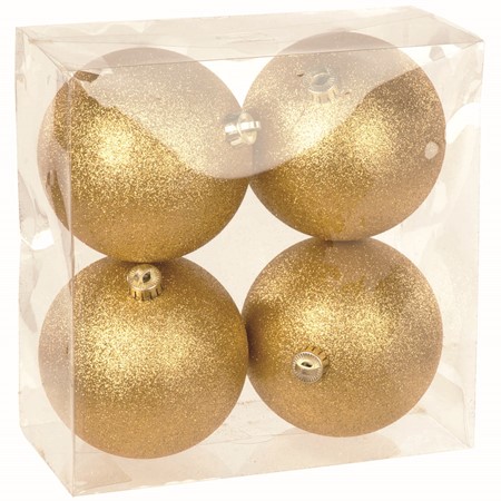 Gold Glitter Bauble Set of 4 primary image