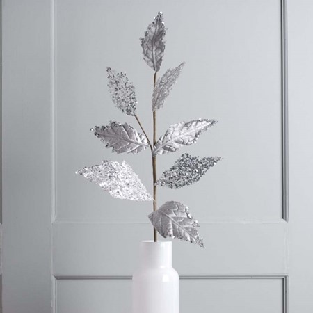 Silver Velvet Leaf Glitter Stem primary image
