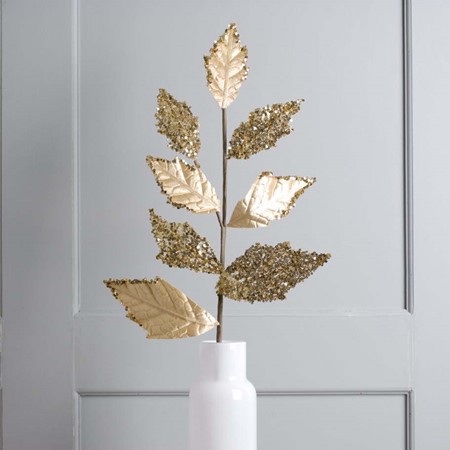 Gold Velvet Leaf Glitter Stem primary image