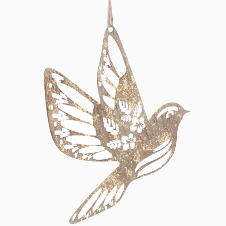 Metal Flying Bird Gold Bauble primary image
