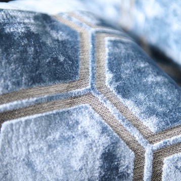 Ivor Blue Velvet Cushion Image