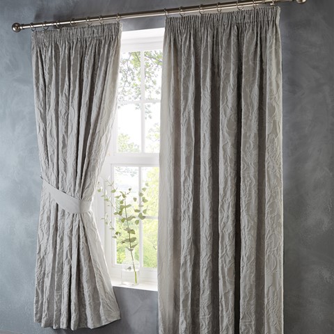 Oak Tree Silver Pencil Pleat Curtains