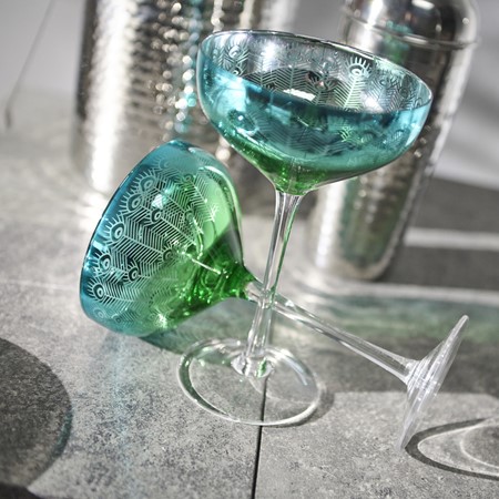 Peacock Champagne Saucers - Set of 2 primary image