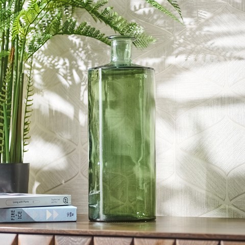 Guan Green Tall Bottle Glass Vase