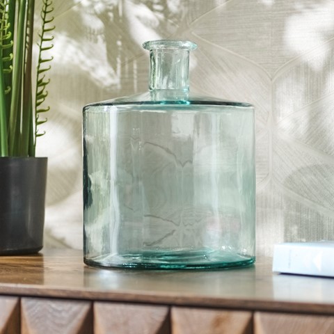 Guan Clear Wide Bottle Glass Vase