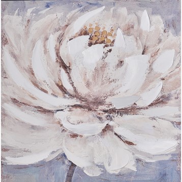 White Floral Framed Canvas  Image