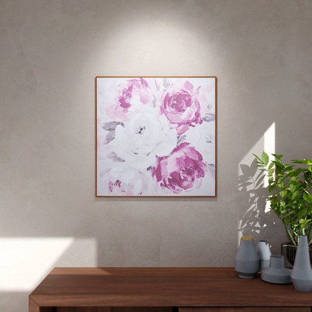 Pink Blooms Framed Canvas primary image
