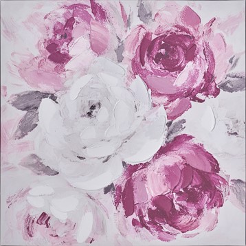 Pink Blooms Framed Canvas Image