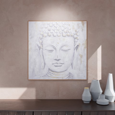 Buddha Natural Framed Canvas