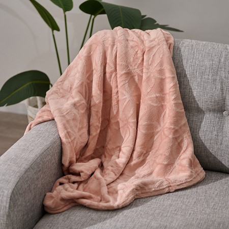Ultrasoft Pink Embossed Columbus Throw primary image