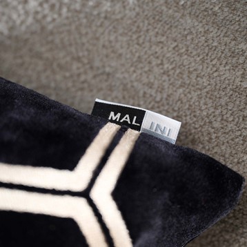 Ivor Black & Champagne Velvet Cushion Image