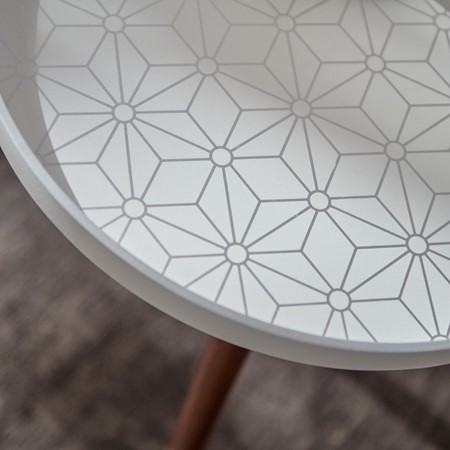 Peretti Floral Design Table - White/Silver image