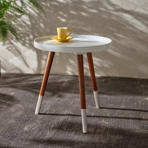 Peretti Silver Floral Side Table