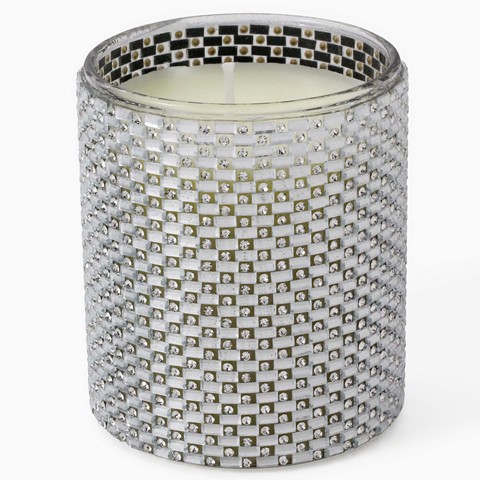 Large Silver Diamante Candle