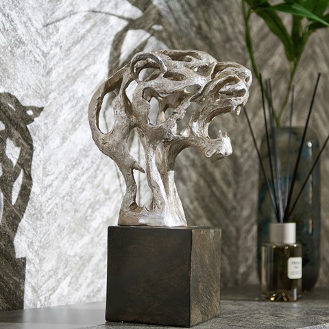 Abstract Tiger Head Sculpture