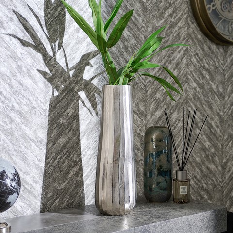 Ripples Silver Elliptical Tapered Vase