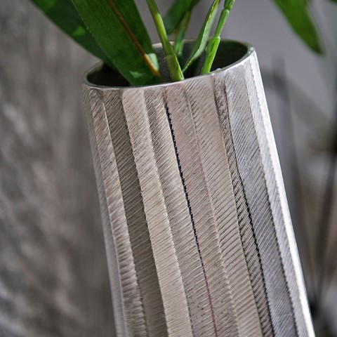 Ripples Silver Elliptical Tapered Vase