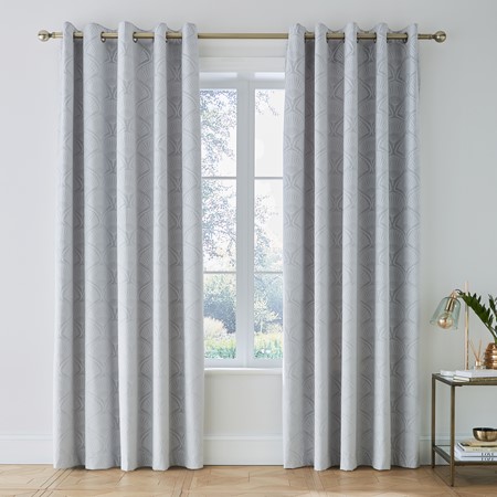 Catherine Lansfield Art Deco Pearl Curtains - Silver primary image