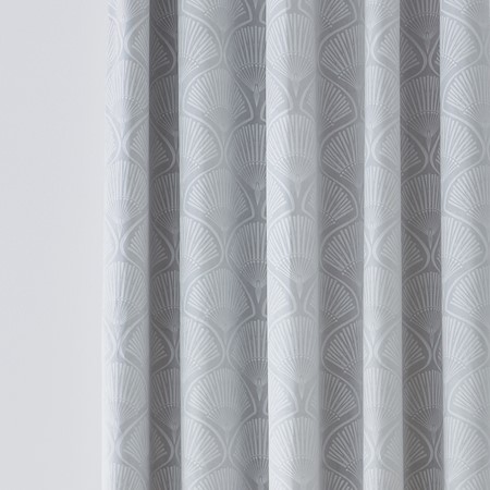 Catherine Lansfield Art Deco Pearl Curtains - Silver image