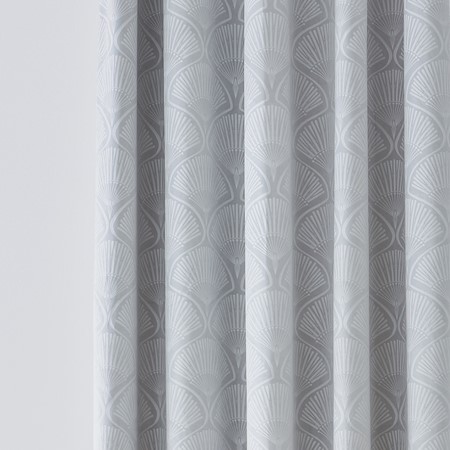 Catherine Lansfield Silver Art Deco Pearl Curtains image