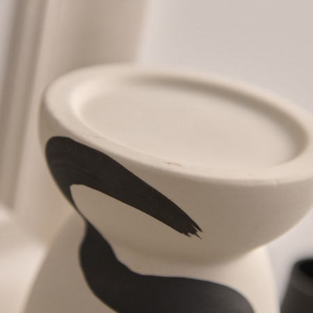Black & Cream Ceramic Candle Holder image
