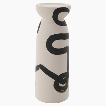 Black & Cream Ceramic Candle Holder Image