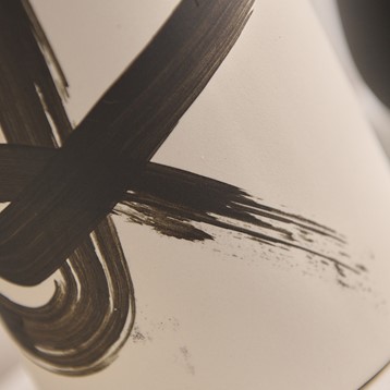 Black & Cream Ceramic Candle Holder Image