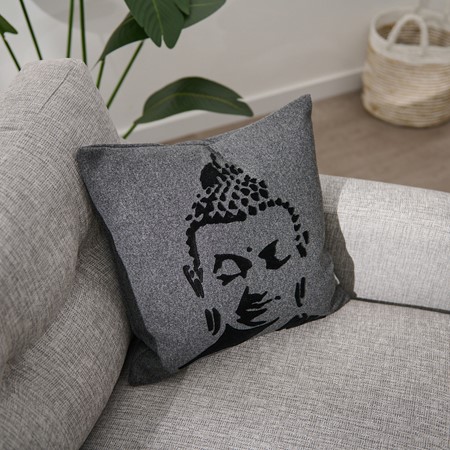 Buddha Zen Cushion - Grey primary image