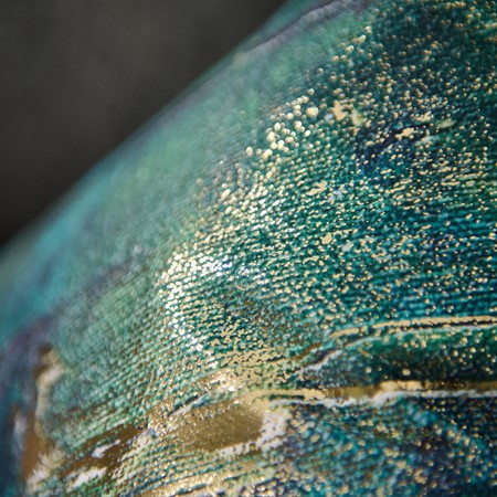 Printed Emerald Foil Cushion - Teal image