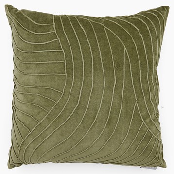 Voyage Waterfall Velvet Textured Cushion - Sage Image