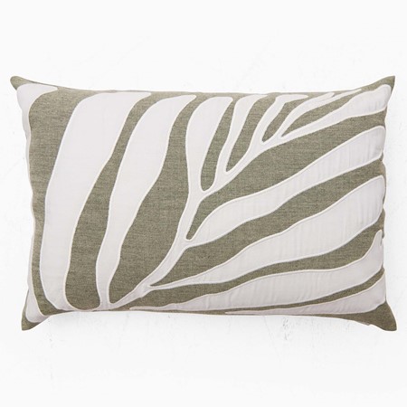 Voyage Limestone Bamboo Applique Bolster Cushion image