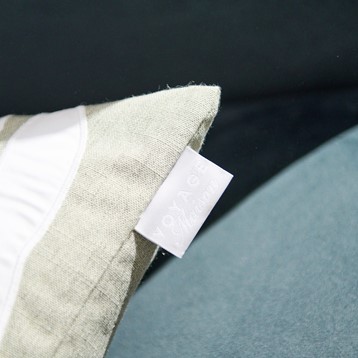 Voyage Limestone Bamboo Applique Bolster Cushion Image