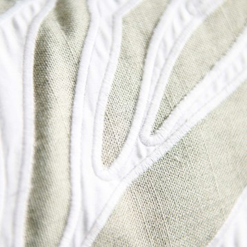 Voyage Limestone Bamboo Applique Bolster Cushion Image