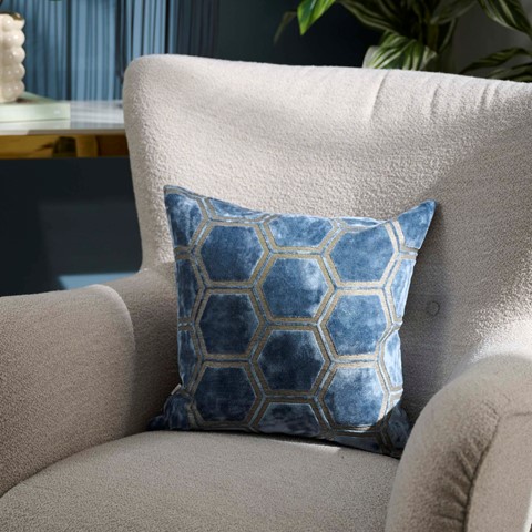 Ivor Blue Velvet Cushion