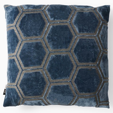 Ivor Blue Velvet Cushion