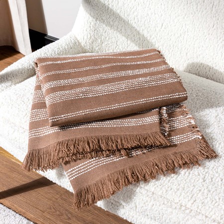 Hoem Jour Pink Linear Woven Throw primary image
