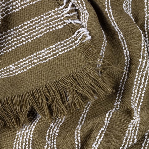 Hoem Jour Olive Linear Woven Throw