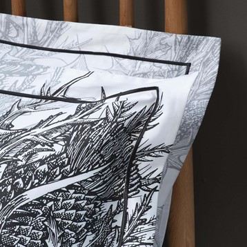 Timorous Beasties Thistle Carbon Oxford Pillowcase Pair Image