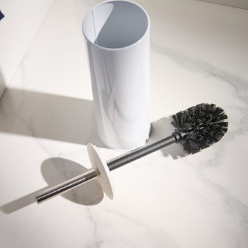 Natura White Toilet Brush & Holder Image