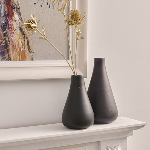 Black Tapered Glass Vase