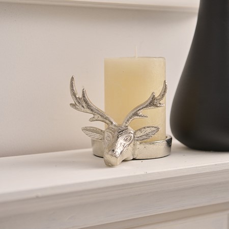 Farrah Collection Silver Stag Candle Holder primary image