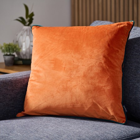 Riva Paoletti Meridian Velvet Piped Cushion - Tiger primary image