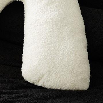 Catherine Lansfield Cozy Boucle V Shaped Filled Cushion - Cream Image