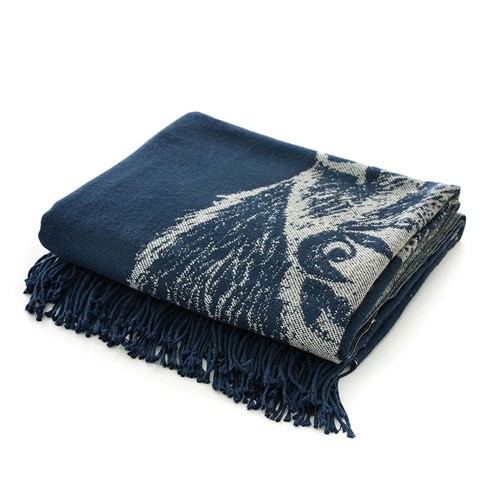 Navy Stag Throw