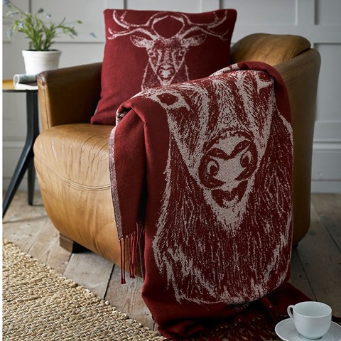 Mulberry Stag Throw