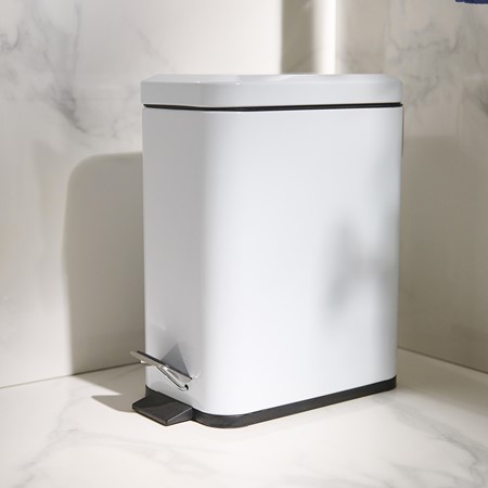 Axus White Rectangle Pedal Bin primary image